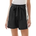 thumbnail image 4 of Women's Casual Comfy Bowknot Elastic Waist Shorts Stripes Summer Beach Pockets, 4 of 9