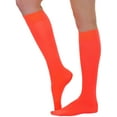 thumbnail image 5 of ToBeInStyle Women's Fashion Opaque Nylon Knee High Socks - Neon Orange, 5 of 7