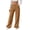 Khaki, variant on Women's Corduroy Pants with Pockets Side Slit Casual Loose Fit Sporty Trousers Long Pants, Khaki S