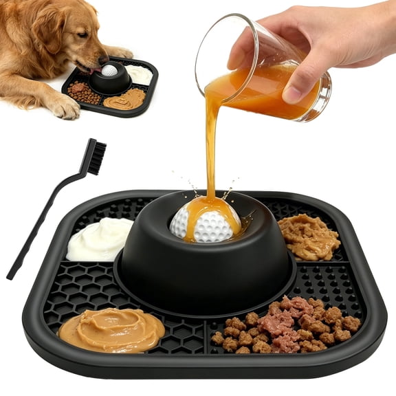 Slow Feeder Dog Bowls for Liquid and Thick Treat, Equipped Interactive Rolling Ball, Slow Down Eating Speed, Add More Fun Bowl, Anti-Slip Lick Bowl, for Large Medium Small Dogs and Cats