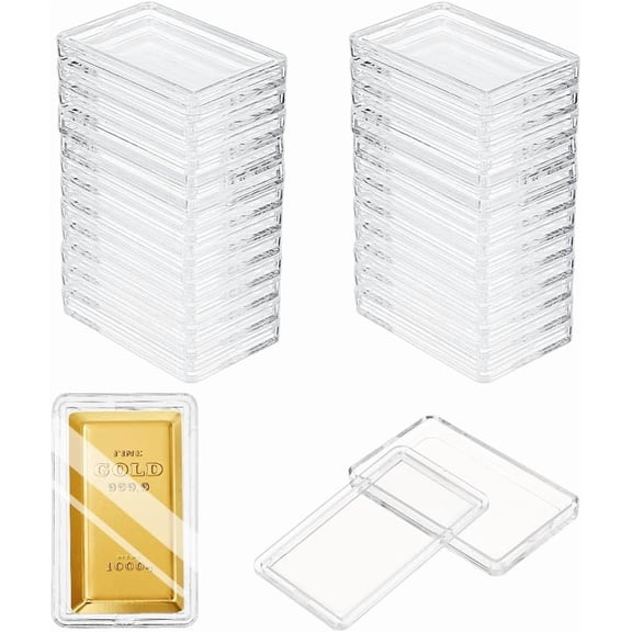 70Pcs 1oz PVC Silver Bar Storage Silver Bullion Holders 2x1.1 Inch Inner Diameter Clear Silver Bar Holder Silver Bullion Container Clear Plastic Storage Box for Silver Bar Clear DIY