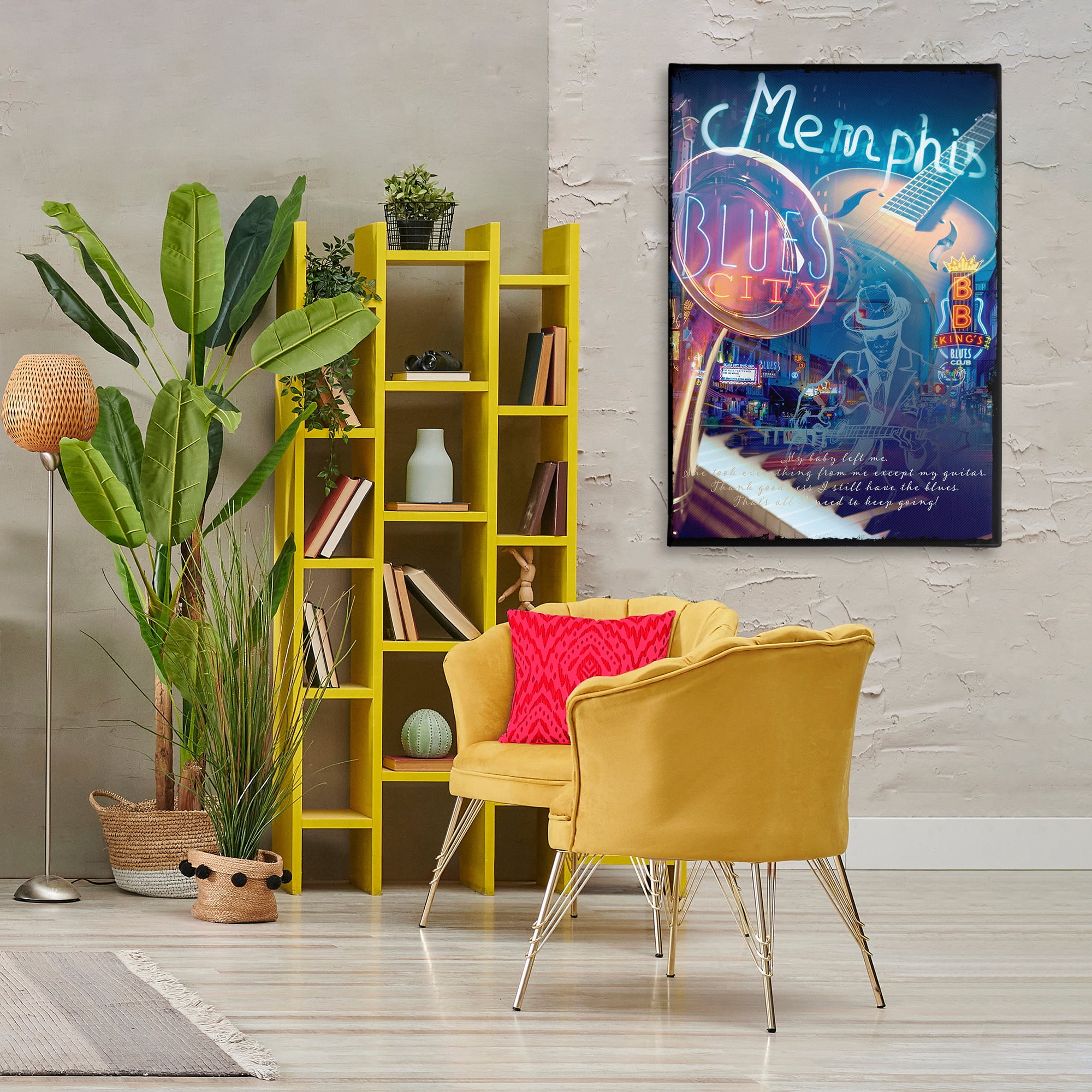Stupell Industries Memphis Blues City Cities & Countries Painting Wrapped Canvas Art Print Wall Art, 30 x 45