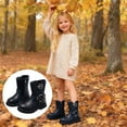 thumbnail image 2 of FUZHIQ Girls Dress Boots Ankle Boots for Girls Short Boots Girls Toddler Ankle Boots Low Heel Side Zipper Dress Booties,Black,3-4 Years, 2 of 8