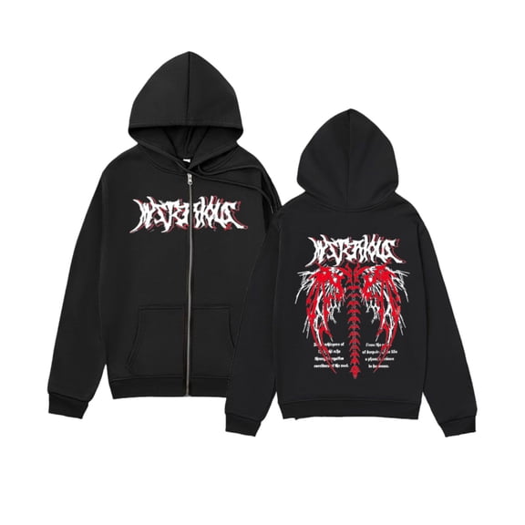 Tisuna Mens Halloween Full Zip Hoodies Graphic Print Long Sleeve Hooded Jackets Comfortable Men Festival Theme Party Everyday Wear Size L