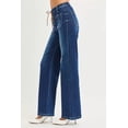 thumbnail image 4 of I AM A FASHION JUNKY RISEN Full Size High Rise Wide Leg Jeans with Front Tie Detail Plus Size (DARK, 11), 4 of 6