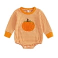 thumbnail image 4 of Zecgelong Baby Girls Long Sleeve Pumpkin Bodysuit Romper Fall Party Outfit Yellow Size 0-18M, 4 of 4