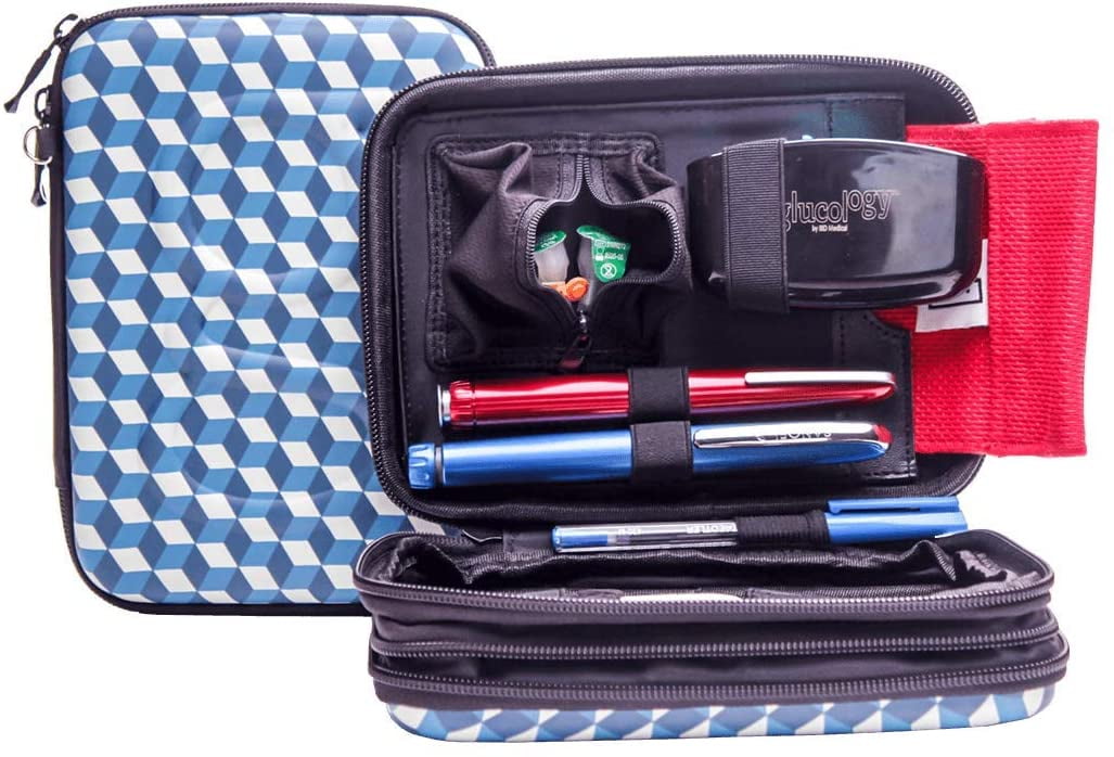 Glucology™ Diabetic Travel Case Organizer for Blood Sugar Test Strips