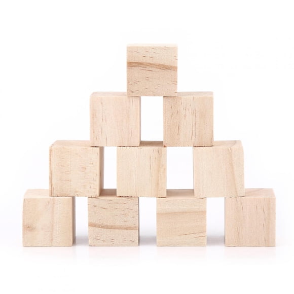 Bloques de Madera Natural Jadeshay 10 Piezas 25 mm Cubo