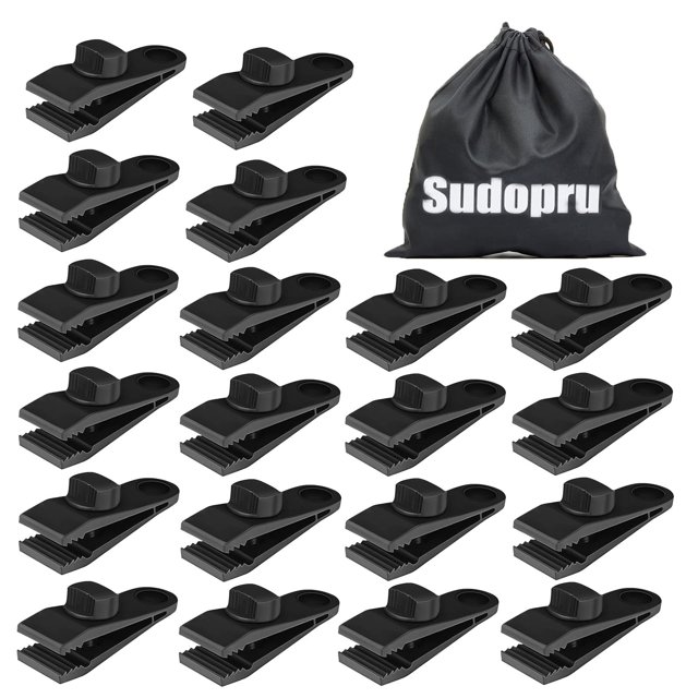 Clips para lona Agarre de bloqueo resistente, 20 piezas Abrazaderas para lona Clips para cubierta de piscina Soporte de sujetadores para tienda de campaña de tiburón para toldos de camping Cubierta de