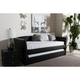 thumbnail image 3 of Baxton Studio Camino Modern and Contemporary Faux Leather Upholstered Daybed with Guest Trundle Bed, Black, 3 of 23