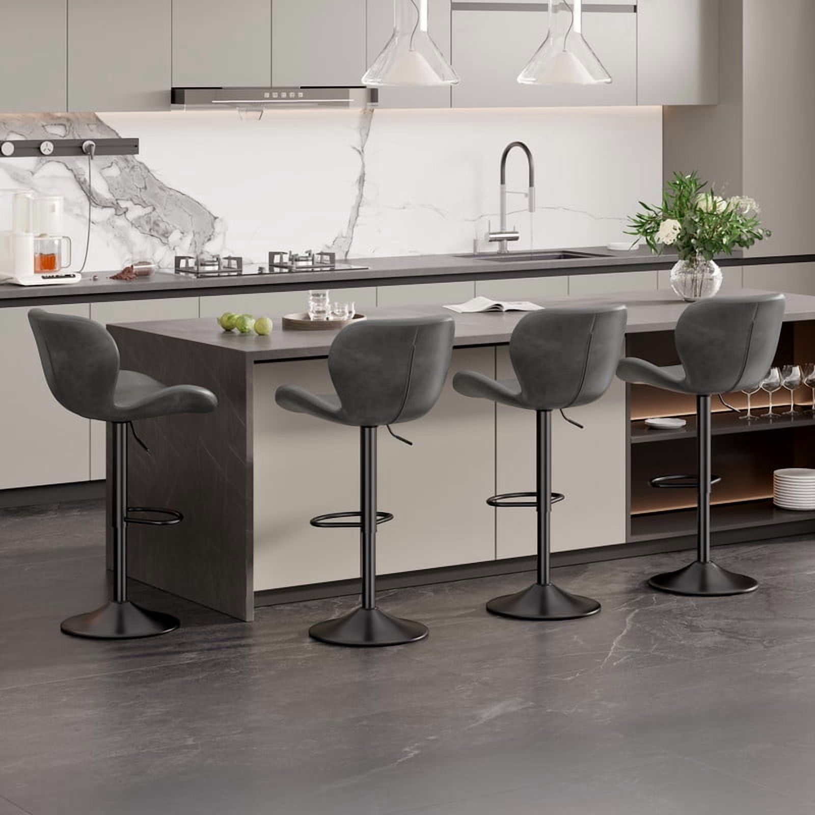 Hawsaiy Modern Adjustable Bar Stool Set of 2 with High-Density Foam Padding