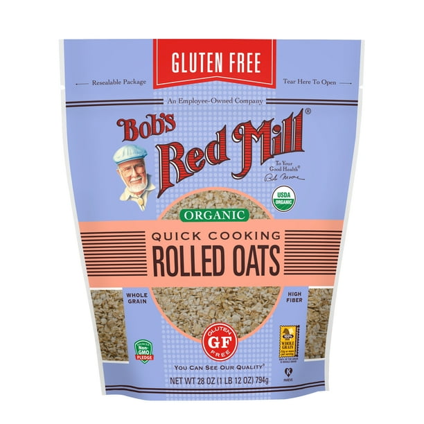 Bob's Red Mill, Gluten Free, Organic, Quick Cooking Rolled Oats, 28 oz