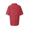 thumbnail image 7 of Women's Waffle Knit Polo Shirt Plus Size Friendly Color Block Striped Collared Short Sleeve Loose Fit Vacation Casual Summer Tops 2026, 3XL, 7 of 7
