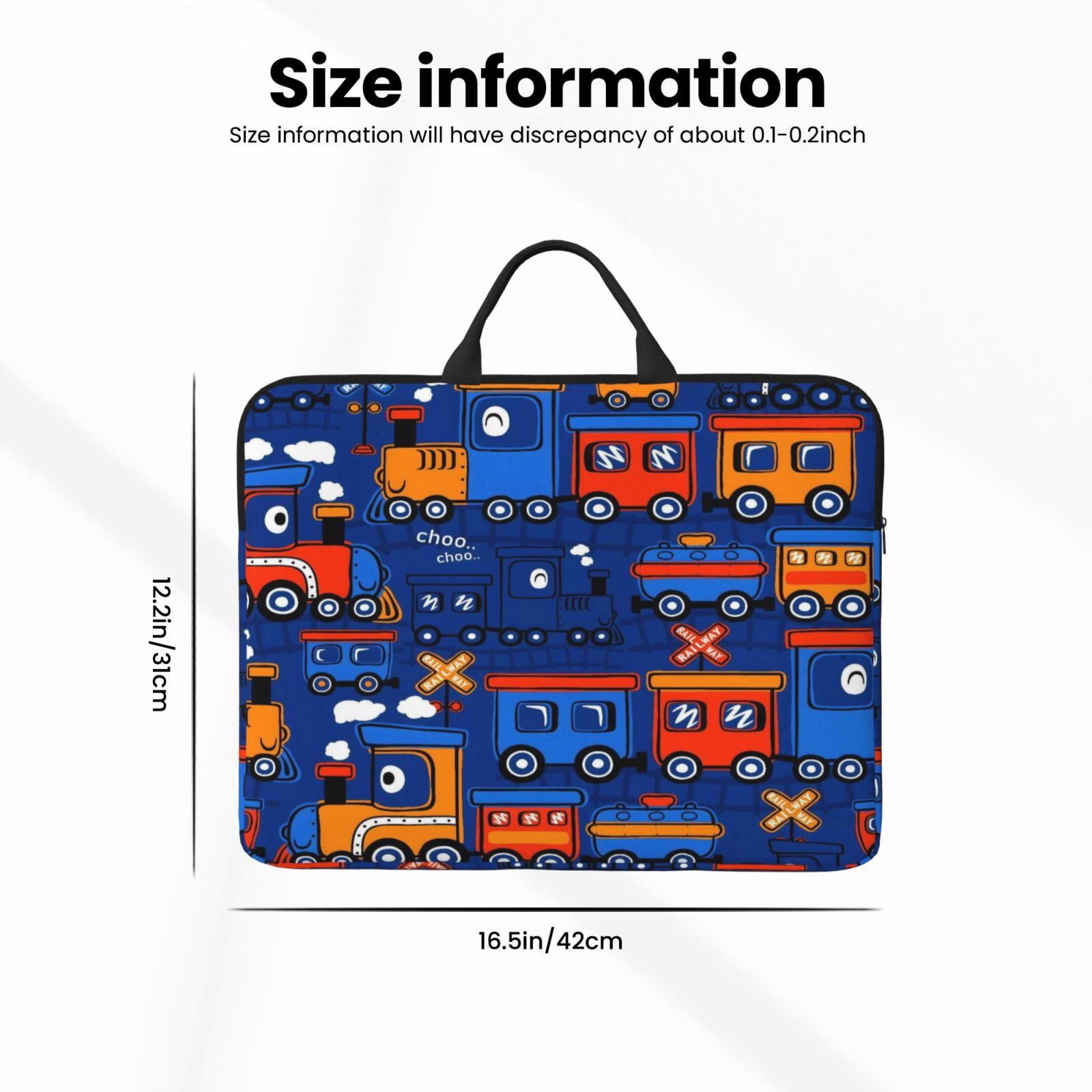 Laptop Sleeve Bag For Women Men 14inch Waterproof Durable Protective Computer Carrying Cover Handle Laptop Case Bag Train