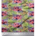 thumbnail image 1 of Soimoi Poly Georgette Fabric Leaves & Tulip Flower Print Fabric by The Yard 52 Inch Wide, 1 of 3