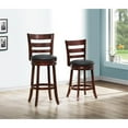 thumbnail image 7 of Home Square 2 Piece 29" Faux Leather Swivel Wood Bar Stool Set in Dark Cherry, 7 of 7