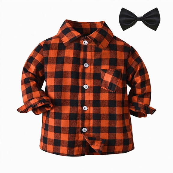 Gubotare Toddler Flannel Shirt Boys jacket Boys Kids Toddler Baby Unisex Unisex Autumn Winter Plaid Tops Shirt Clothes 4T 5T