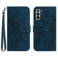 thumbnail image 2 of Cowithday Flip Wallet Cover Case for Samsung Galaxy S22 Plus 5G Phone, S22+ TPU Case, PU Leather Embossed Sunflower Shockproof Kickstand Slim Magnetic Case for Samsung S22 Plus 5G 6.6 inch, Inkblue, 2 of 11