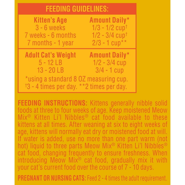 Meow mix nutritional information deals