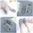 thumbnail image 5 of U-slide Women’s Cross Band Soft Plush Fluffy Furry Fleece House Indoor or Outdoor Ladies’ Slide Slippers, Gray, 11-12, 5 of 10