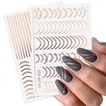 thumbnail image 5 of Lines Nail Stickers Rose Gold Metal Nail Art Decals 8 Sheets Self-Adhesive Nail Stickers, 5 of 5