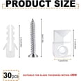 thumbnail image 2 of 30 Pack Crystal Clear Mirror Holder Clips, Plastic Mirror Holder Clips, Glass Retainer Clips Kit for Fixing Mirror,Mirror Hanging Kit Plastic with Screw and Anchor (Clear), 2 of 6