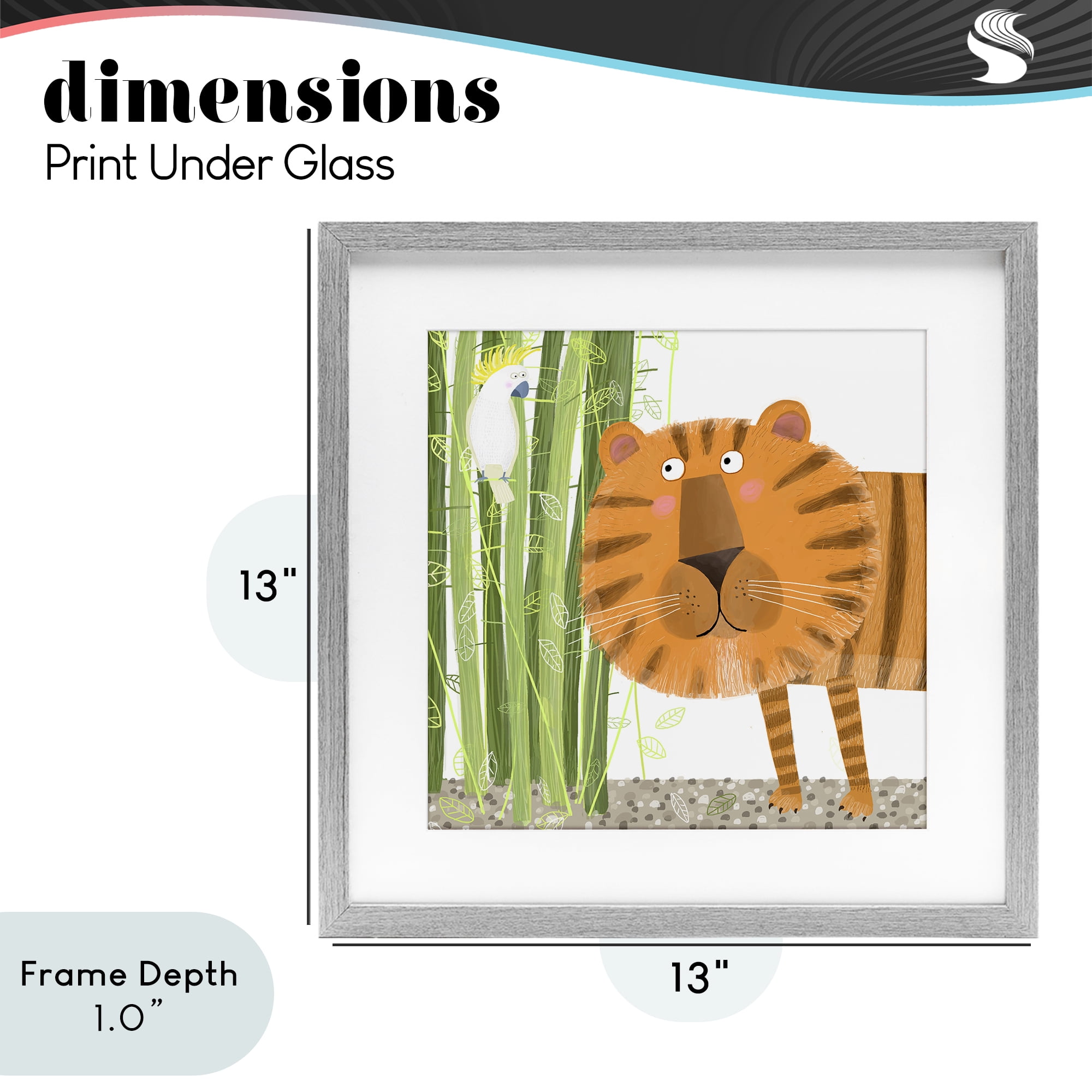 Stupell Industries Bamboo Trees & Tiger Gray Framed Print Under Glass, design by Carla Daly