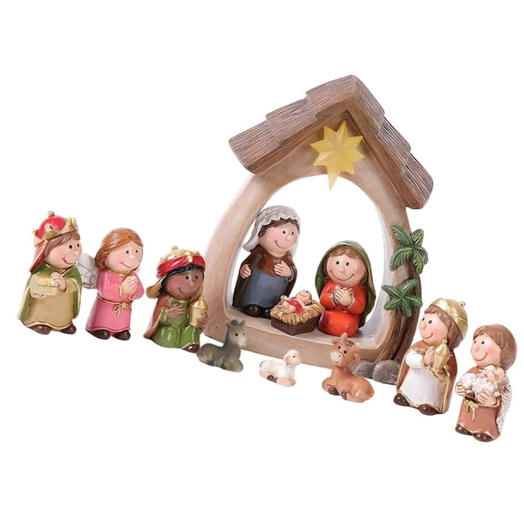 Light Up First Christmas Story Decoration Nativity Set for Indoor Home Decors