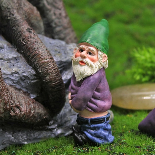 Enano Del Patio Adornos de duende en miniatura para exteriores estatua de gnomo enano de micropaisaje de hadas de jardín Sywqhk Libre de BPA