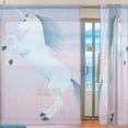 thumbnail image 2 of Coolnut Magic Unicorn Rising Up On His Hind Legs Sheer Gauze Door Curtain Window Curtain Drapes for Living Room Kids Bedroom Window Treatment Decor W55 x L84 In 2 Panels, 2 of 4