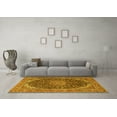 thumbnail image 3 of Ahgly Company Machine Washable Indoor Rectangle Medallion Yellow Traditional Area Rugs, 2' x 3', 3 of 4