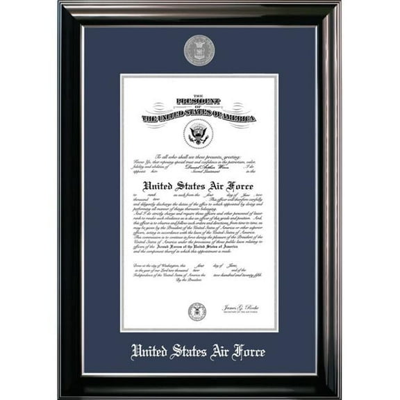 Campus Images AFCCL0028x10 8 x 10 in. Patriot Frames Air Force Certificate Classic Black Frame with Silver Medallion