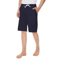 thumbnail image 4 of Tyhengta Men's Casual Cotton Shorts Drawstring Lightweight Summer Beach Shorts Jogger Gym Pockets Dark blue L, 4 of 7