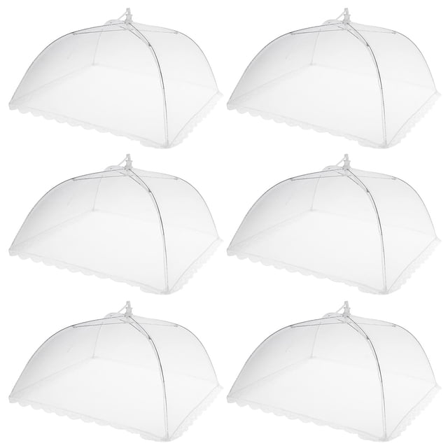 Reusable And Collapsible Pop-Up Encrypted Mesh Food Net Protector, Easy To Clean Galvanized Stainless Steel Garden Plants Protector Fine Net Screen Umbrella (6 Pack)