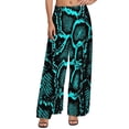 thumbnail image 2 of Blue Snakeskin Pants Python Print Streetwear Straight Wide Leg Pants High Waist Office Trousers Big Size 5XL 6XL, 2 of 5