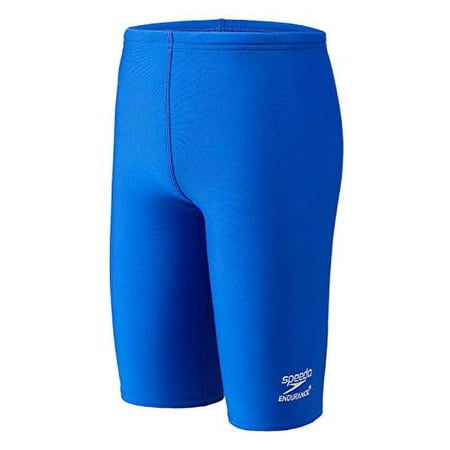 speedo Boys' Big Swimsuit Jammer Endurance+ Solid USA Youth, Blue, 22
