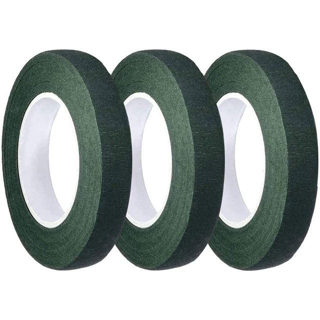 Paquete de 3 cintas verdes floristería de 1/2 pulgada por 30 m (verde oscuro)