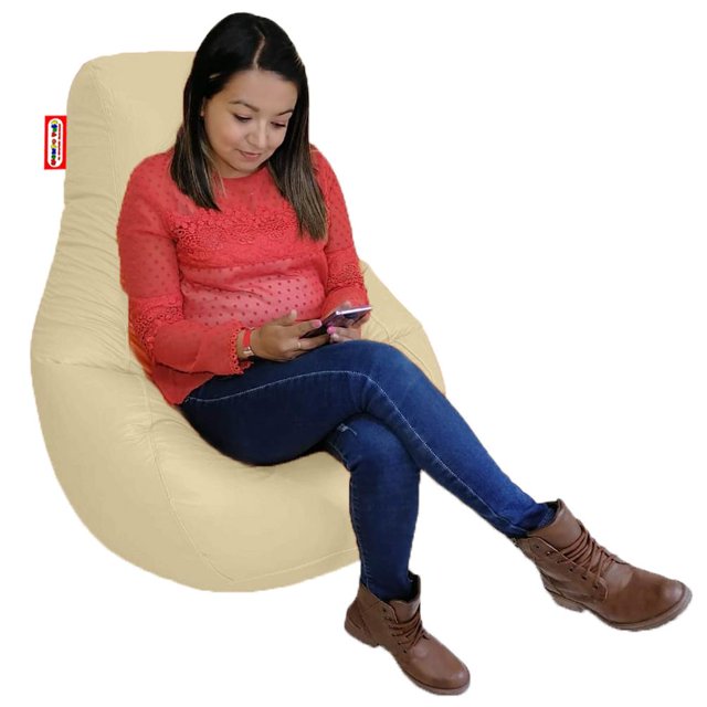 Sillón Puff Mundo Puff Pera Grande 75x115 cm crema Grande Mundo Puff Pera Grande