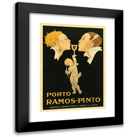 René Vincent 11x14 Black Modern Framed Museum Art Print Titled - Porto Ramos-Pinto (ca. 1920)