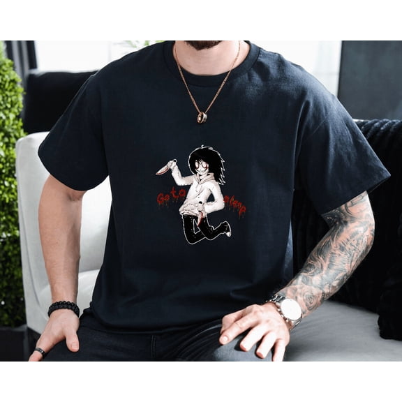 Go To Sleep Jeff The Killer Creepypasta Internet Horror Unisex T-Shirt, up to size 3XL.