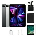 thumbnail image 1 of Reacondicionado Apple iPad Pro 11" (2021) A2301 (WiFi + Cellular Desbloqueado) 256GB Gris Espacial (Grado A) Paquete con Funda, Auriculares Inalámbricos, Protector de Pantalla de Vidrio Templado, 1 of 5