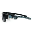 thumbnail image 3 of Locs Mens Squared Rectangular Sharp Edge Warp Biker Gangster Sunglasses Grey Marble, 3 of 3
