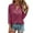 Wine, variant on WREESH Womens Fashion Slim T-Shirts V Neck Solid Color Pullover Button Henley Long Sleeve Tops Button Casual T-Shirt Top Shirt Blouse Pink