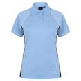 thumbnail image 1 of Finden & Hales- Polo de deportes Coolplus con ribetes para mujer (Azul cielo/Azul marino/Blanco), 1 of 1