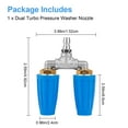 thumbnail image 2 of 4000 PSI Dual Turbo Nozzle, EEEEkit Pressure Washer 4-6 GPM 1/4" Quick Connect Spray Tip, 2 of 8