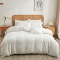 thumbnail image 2 of Fluffy sage Green Comforter Set Queen，Plush Chenille Palm Floral Sherpa Comforter Set 3pcs（1 Queen Size Fuzzy Comforter +2 Standard Fur Pillow Cases ） Faux Fur Luxury Bedding Set (Sage Green, Queen), 2 of 8