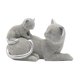 thumbnail image 5 of Escultura de gato, adorno de mesa, artesanía, figura decorativa, estatua de animal para Plata, 5 of 9
