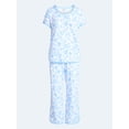 thumbnail image 5 of Joyspun Women's Lightweight Short Sleeve Sleep Tee and Pants Set, 2-Piece, Sizes XS-3X, 5 of 5
