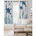 thumbnail image 2 of Blue Green Sea Turtle Blackout Curtains 90 Inches Long for Bedroom, Summer Ocean Coral Fish Seahorse Thermal Insulated Room Darkening Black Out Window Curtain Panels Grommet Drapes for Living Room, 2 of 8
