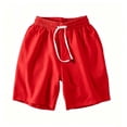 thumbnail image 4 of ZHYou Sweat Shorts for Women Soft Drawstring Loose Elastic Waist High Rise Knee Length Casual Summer Shorts,Red,Size XL, 4 of 5